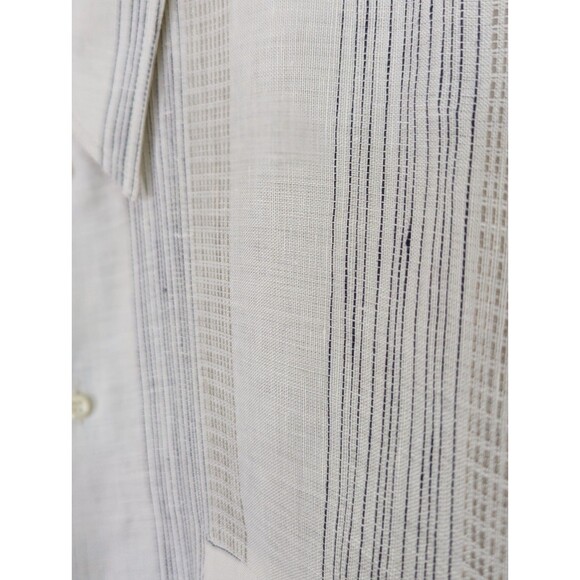 Rick Pallack L/S Button Shirt Mens Large Beige Linen Made in Italy Luxury - Picture 5 of 6